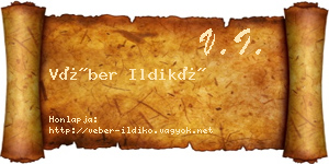 Véber Ildikó névjegykártya